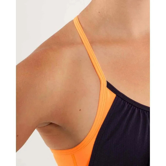 Lululemon Women's 4 No Limits Tank Top - Black Swan / Creamsicle Pop - Picture 5 of 13
